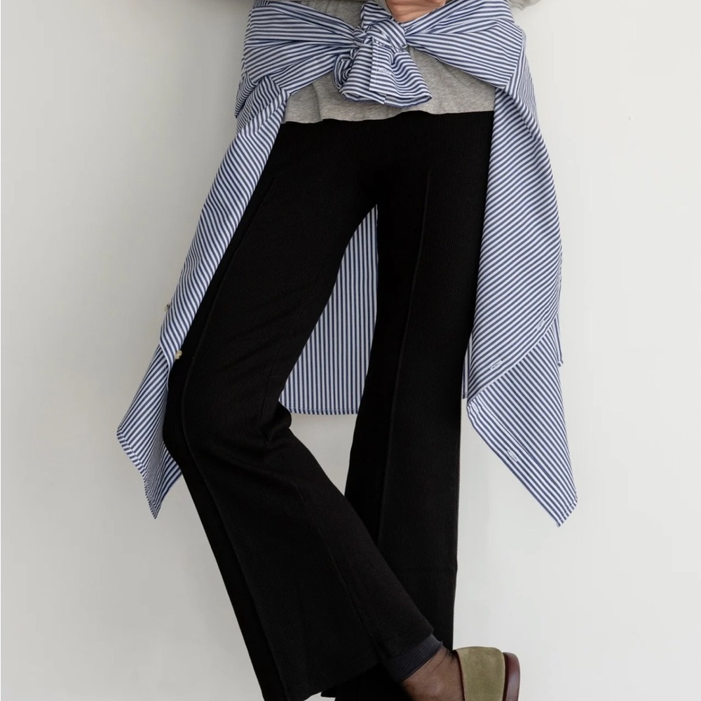 DONNI. Black Kick Flare Pants